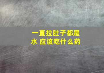 一直拉肚子都是水 应该吃什么药